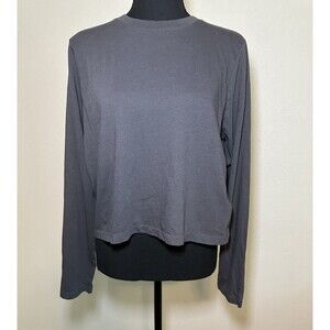 MADEWELL Women's Bella‎ Long Sleeve Cropped Gray Shirt MEDIUM NWT *flaw*